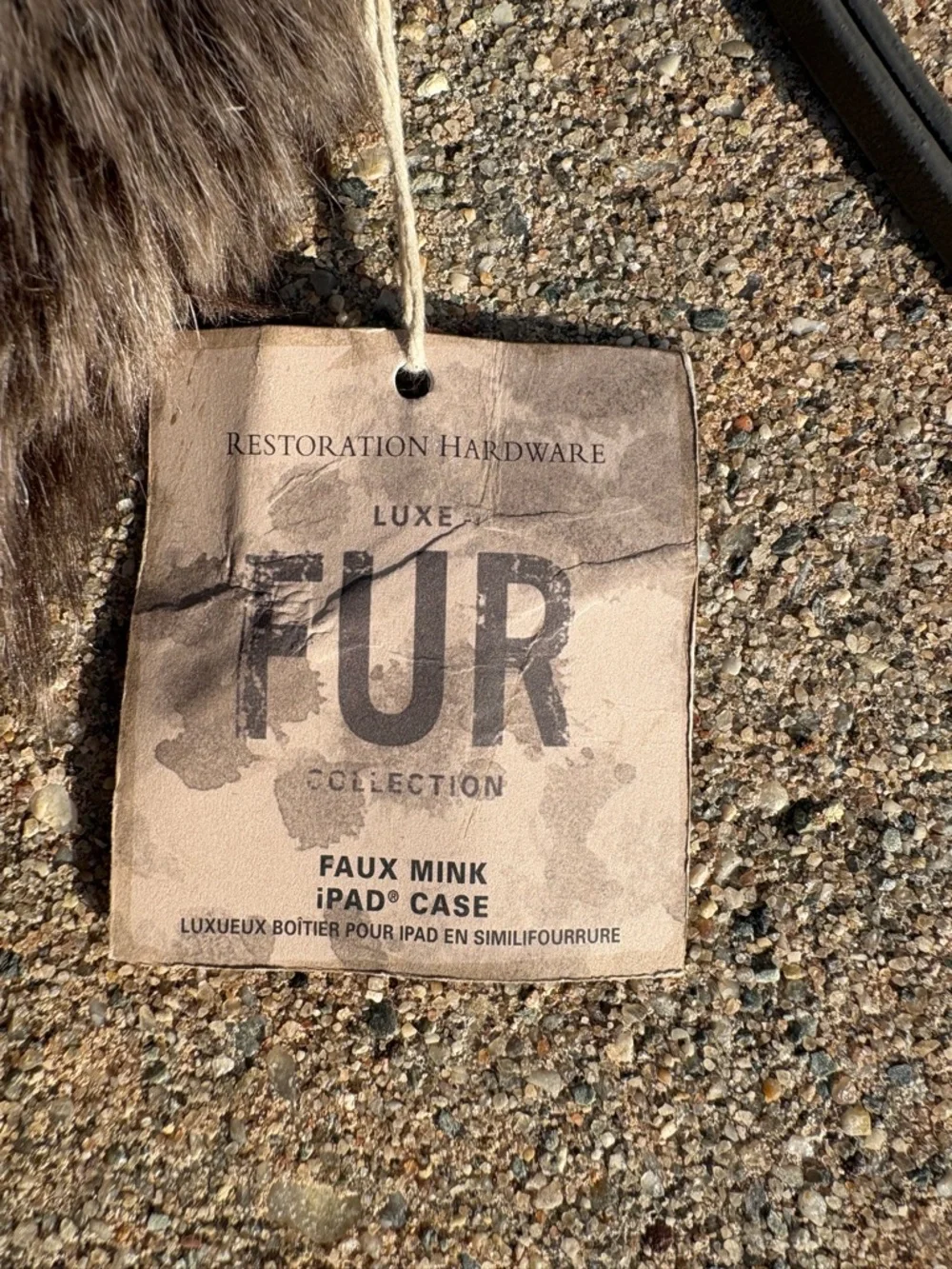 Restoration Hardware RH Faux Fur iPad Tablet Carrying Case Clutch Bag 9